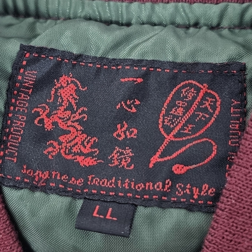 Vintage Sukajan Satin Bomber Jacket Japanese Embroidered Dragon Tiger Large Red. - Picture 12 of 12